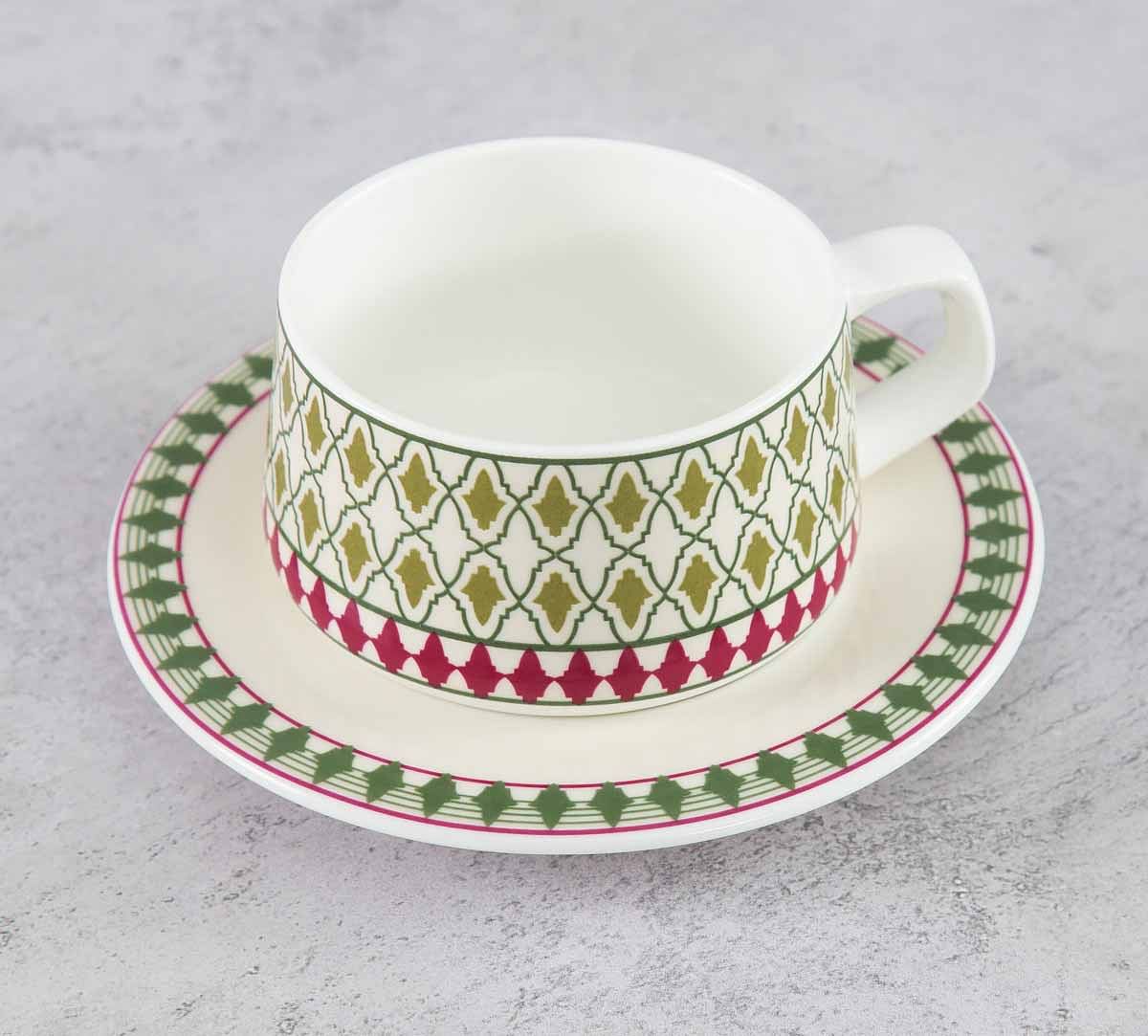 India Circus Rose Mallow Moscheutos Cup and Saucer