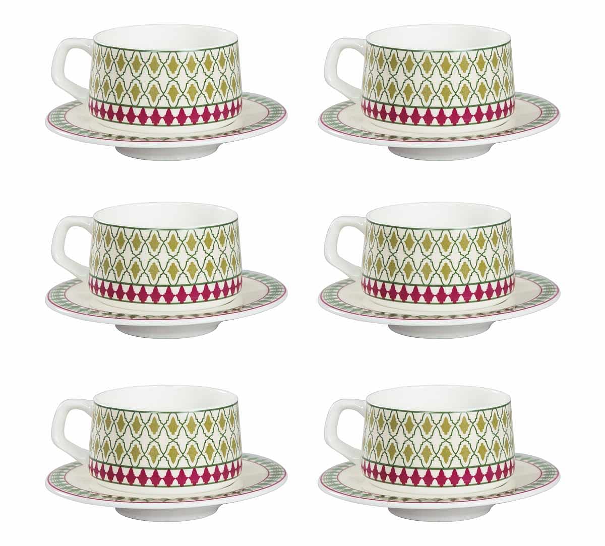 India Circus Rose Mallow Moscheutos Cup and Saucer