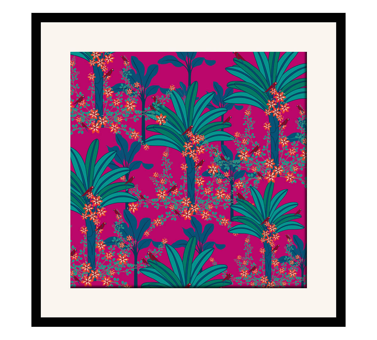 India Circus Royal Palms 16 x 16 and 24 x 24 Framed Wall Art