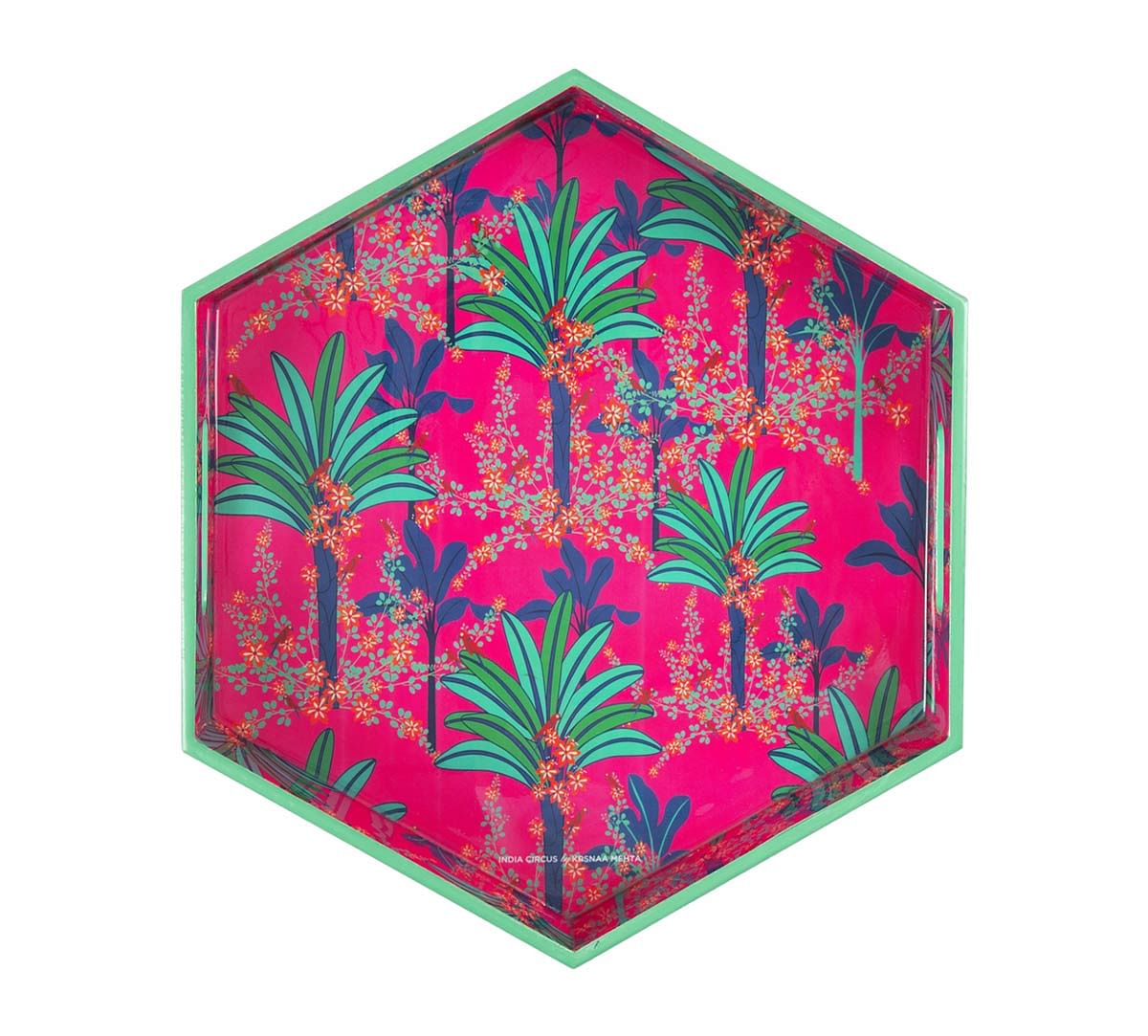 India Circus Royal Palms Hexagon Serving Tray