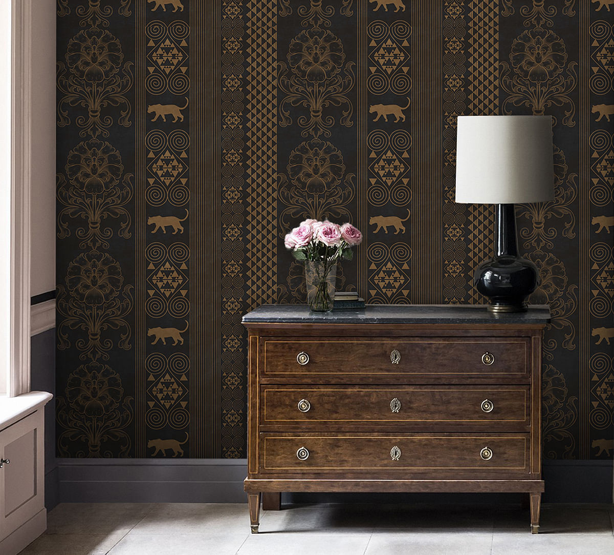 India Circus Shimmering Scriptures of the Jaguar Wallpaper