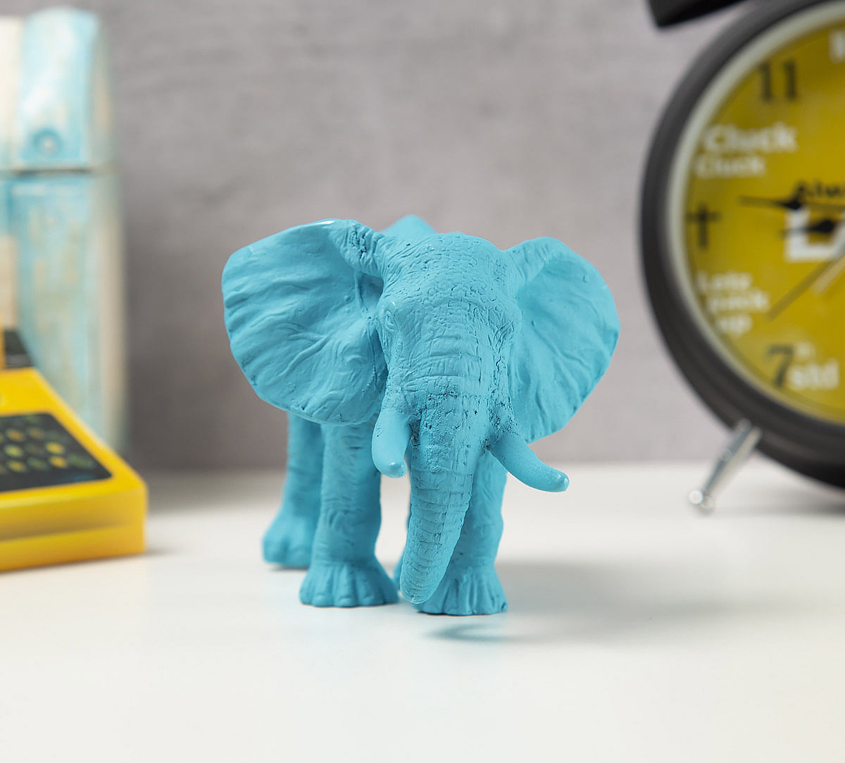 India Circus Sky Blue Baby Elephant Figurine