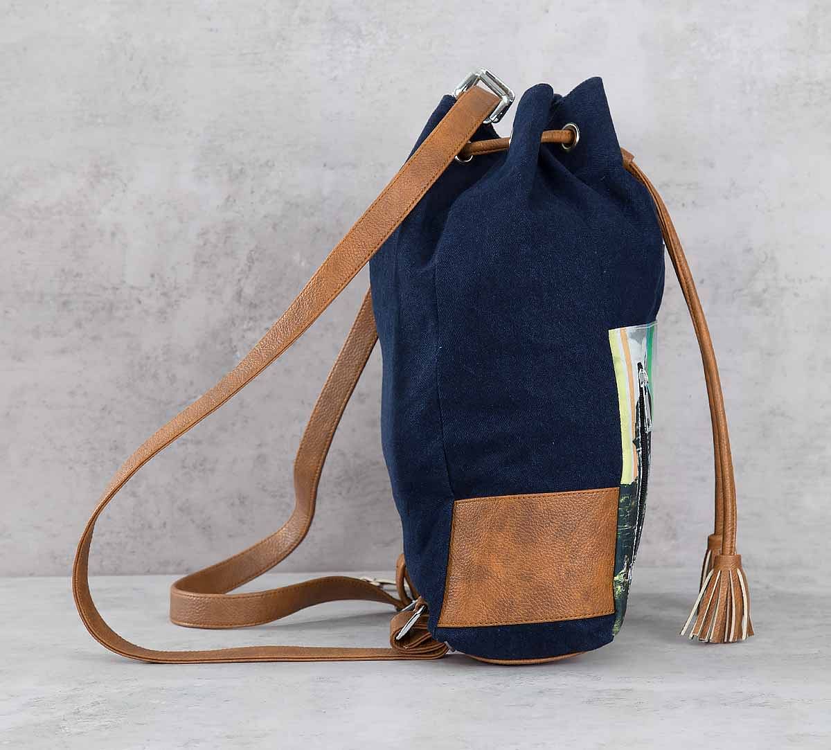 India Circus Strokes of India Denim Hobo Bag