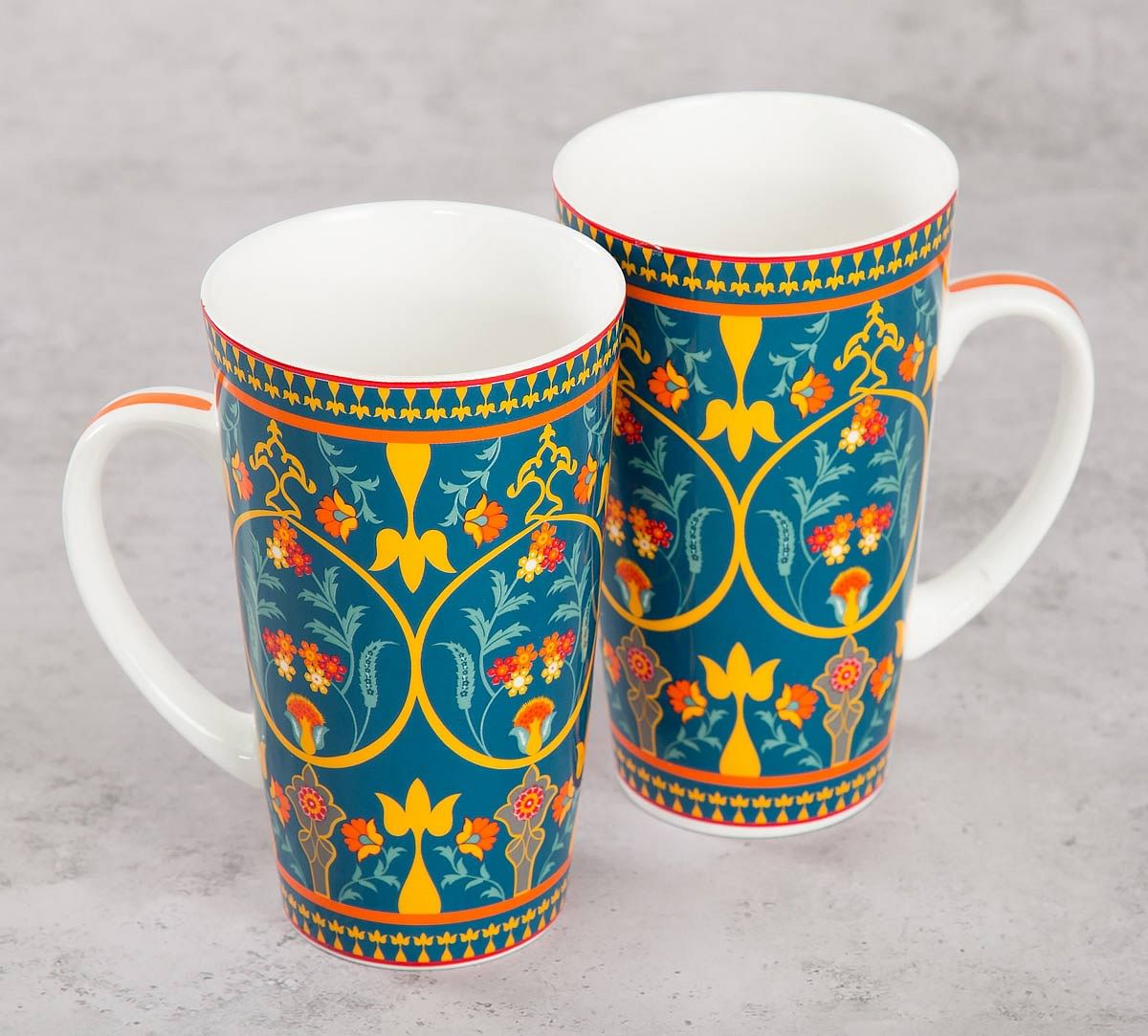 India Circus Swirling Safari Conical Mug (Set of 2)