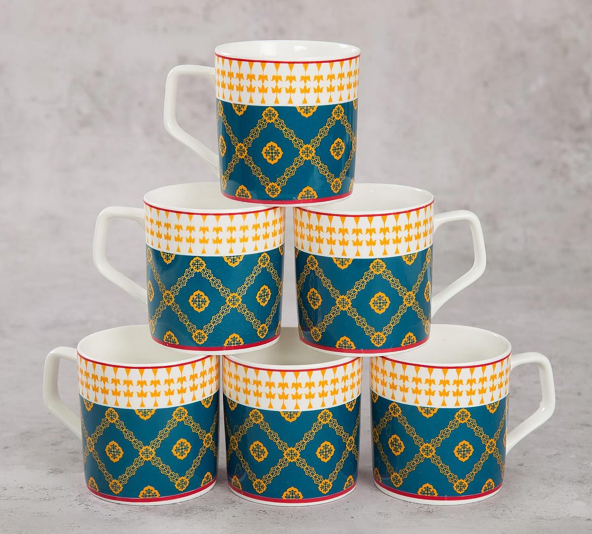 India Circus Swirling Safari Mug (Set of 6)