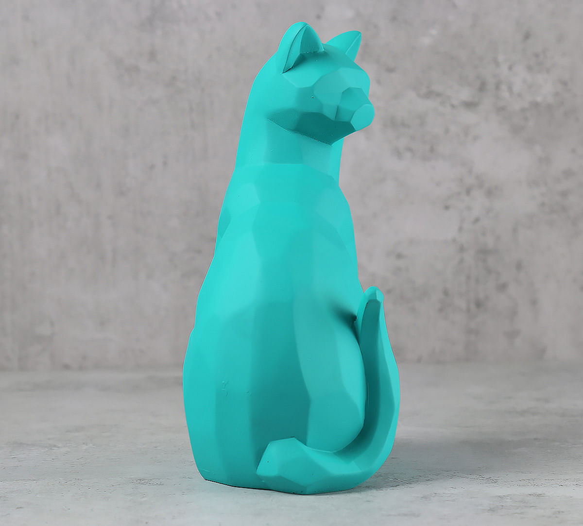 India Circus Teal Cat Figurine