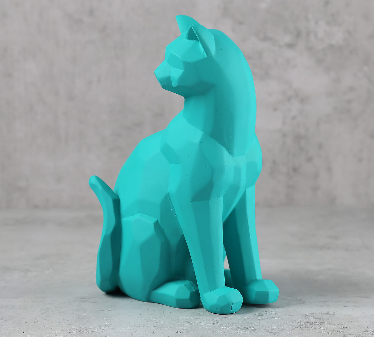 India Circus Teal Cat Figurine