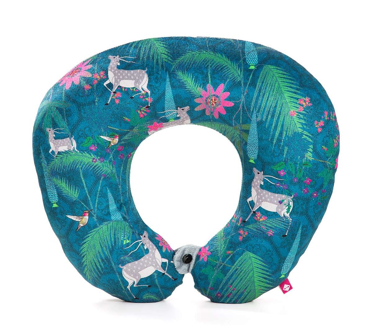 India Circus Teal Forest Fetish Neck Pillow