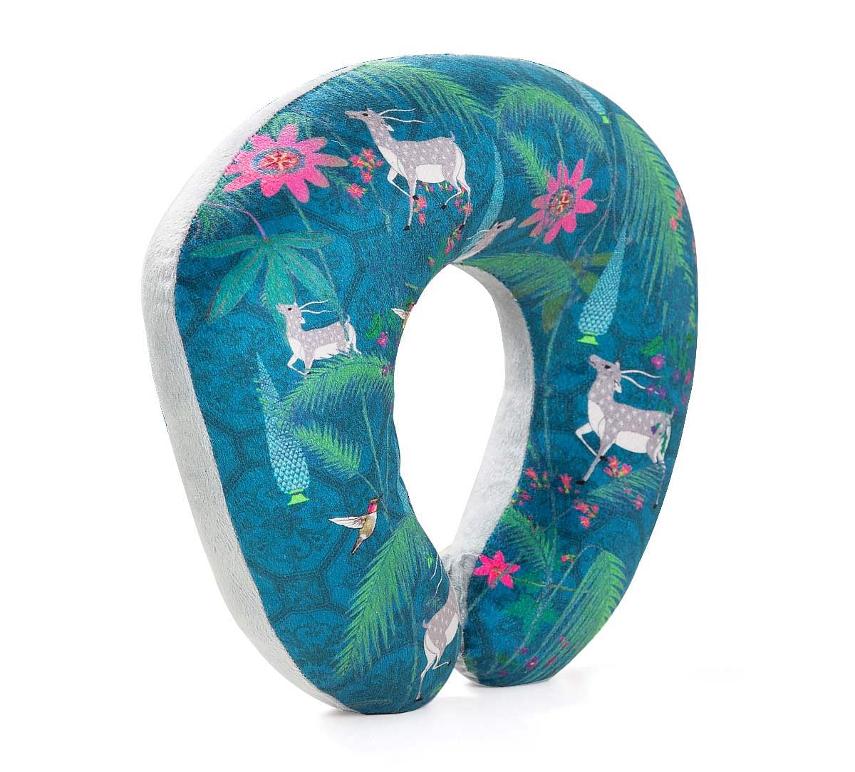 India Circus Teal Forest Fetish Neck Pillow