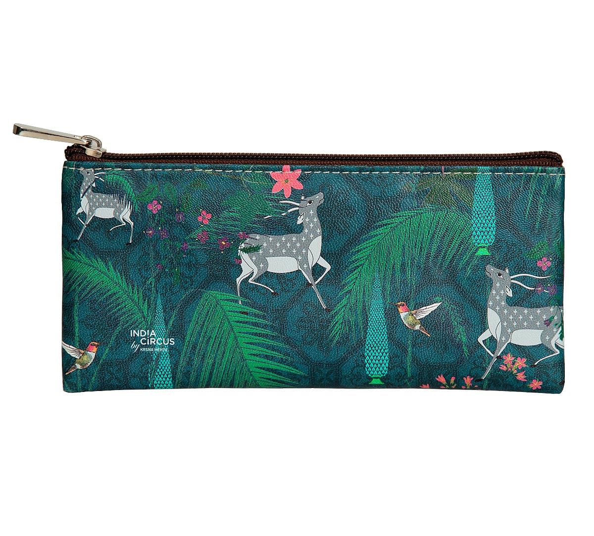 India Circus Teal Forest Fetish Small Utility Pouch