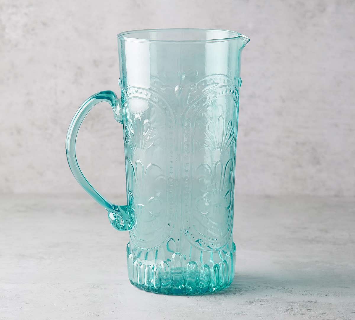 India Circus Teal Glass Jug