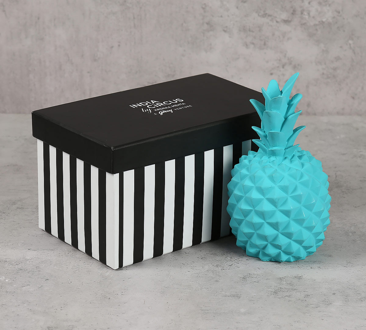 India Circus Teal Pineapple Decor Accent