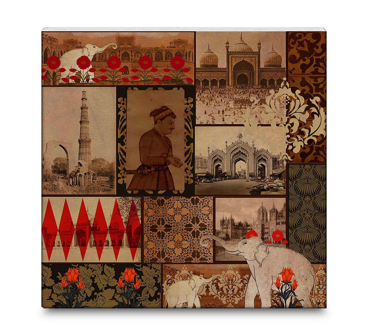 India Circus The Mughal Era 16x16 and 24x24 Canvas Wall Art