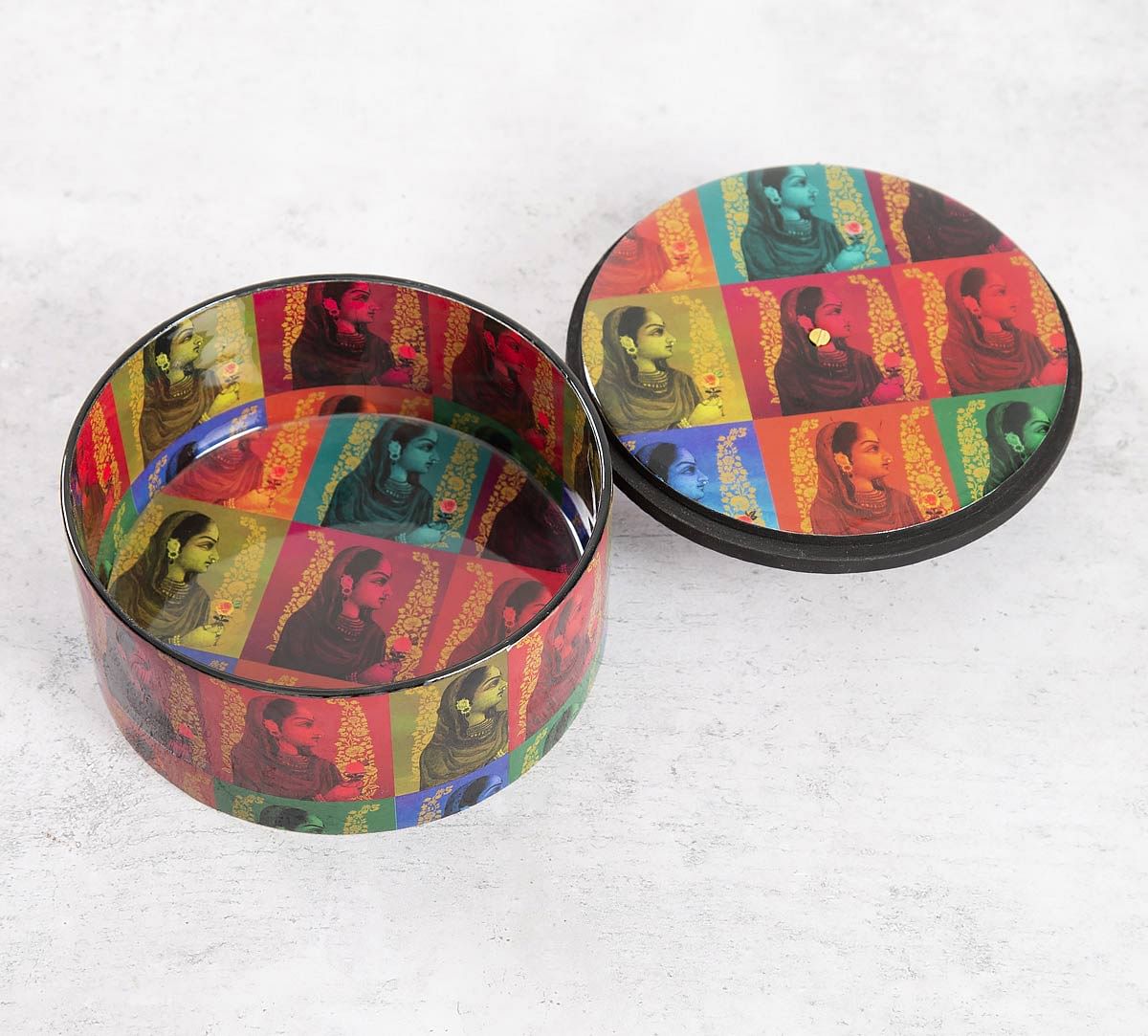 India Circus Tinted Queen Round Storage Box