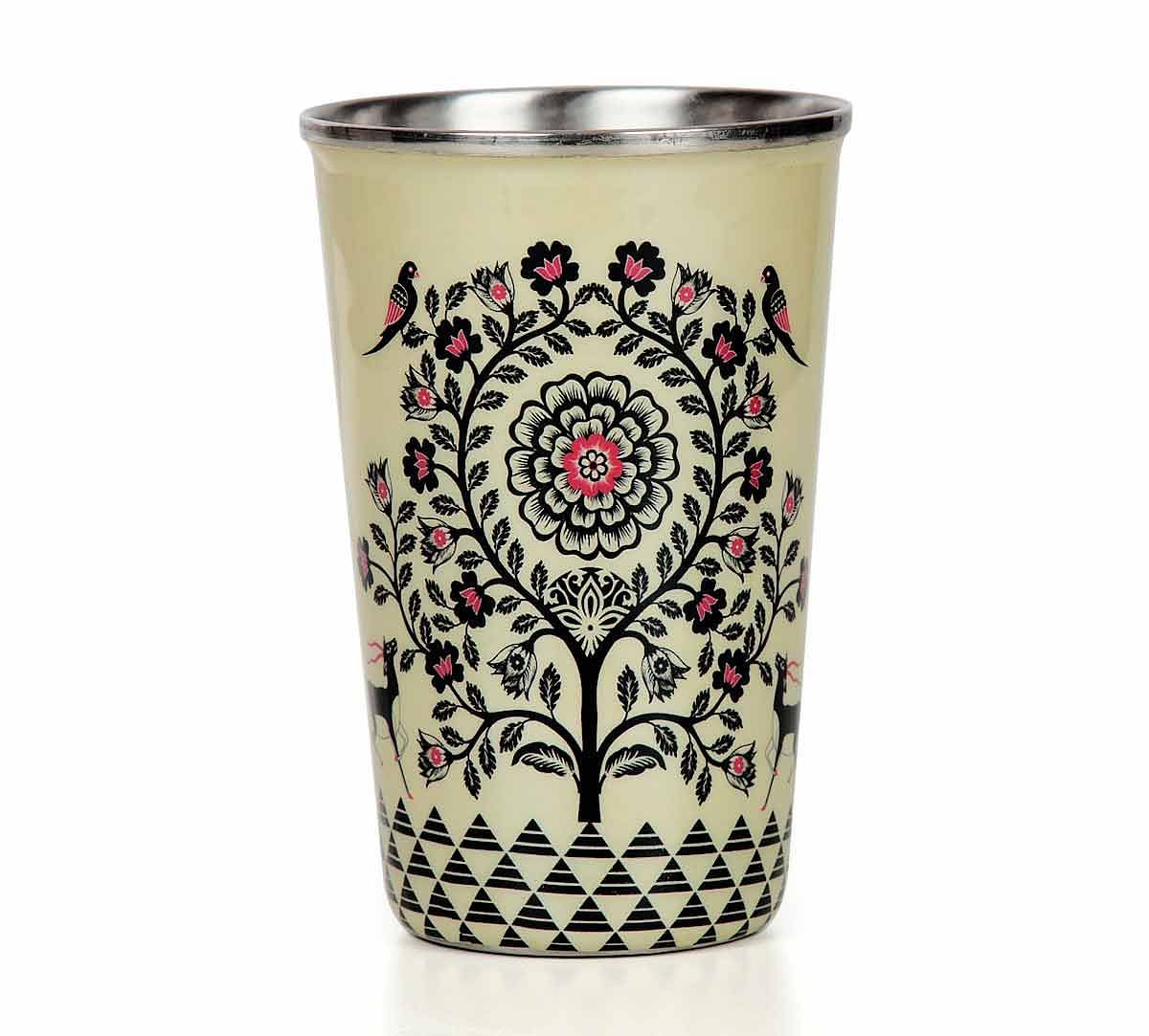 India Circus Tree of Twin Spirits Steel Tumbler Set of 2