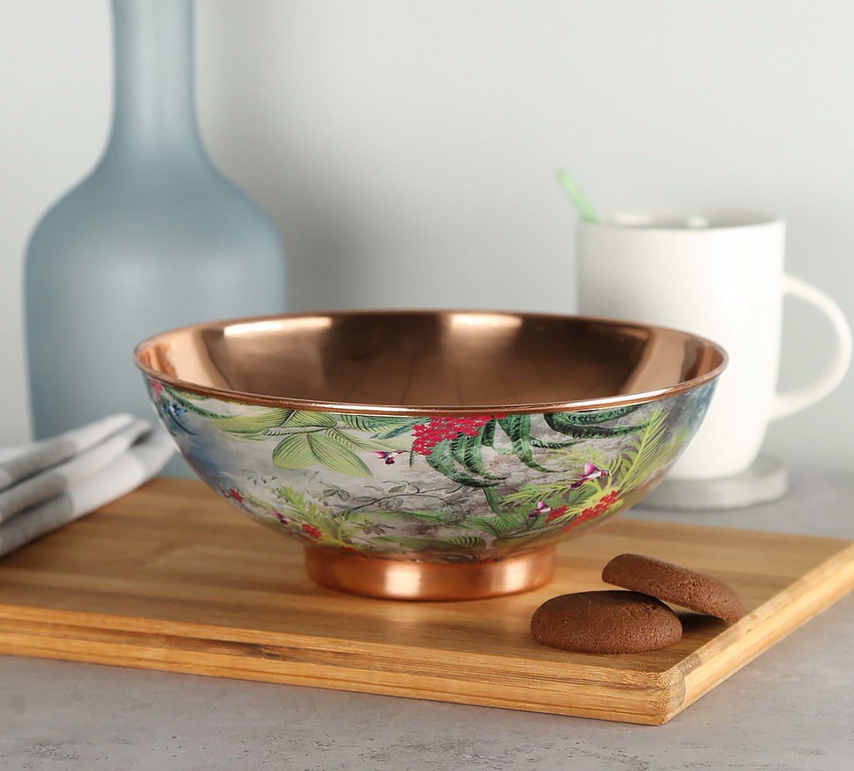 India Circus Tropical View Copper Bowl