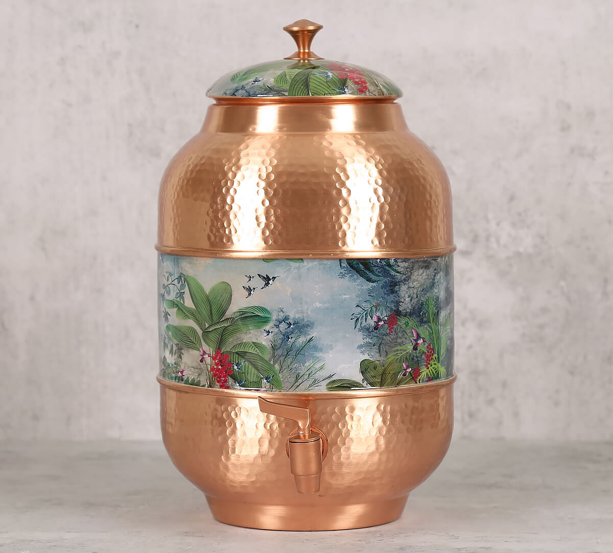 India Circus Tropical View Copper Water Dispenser