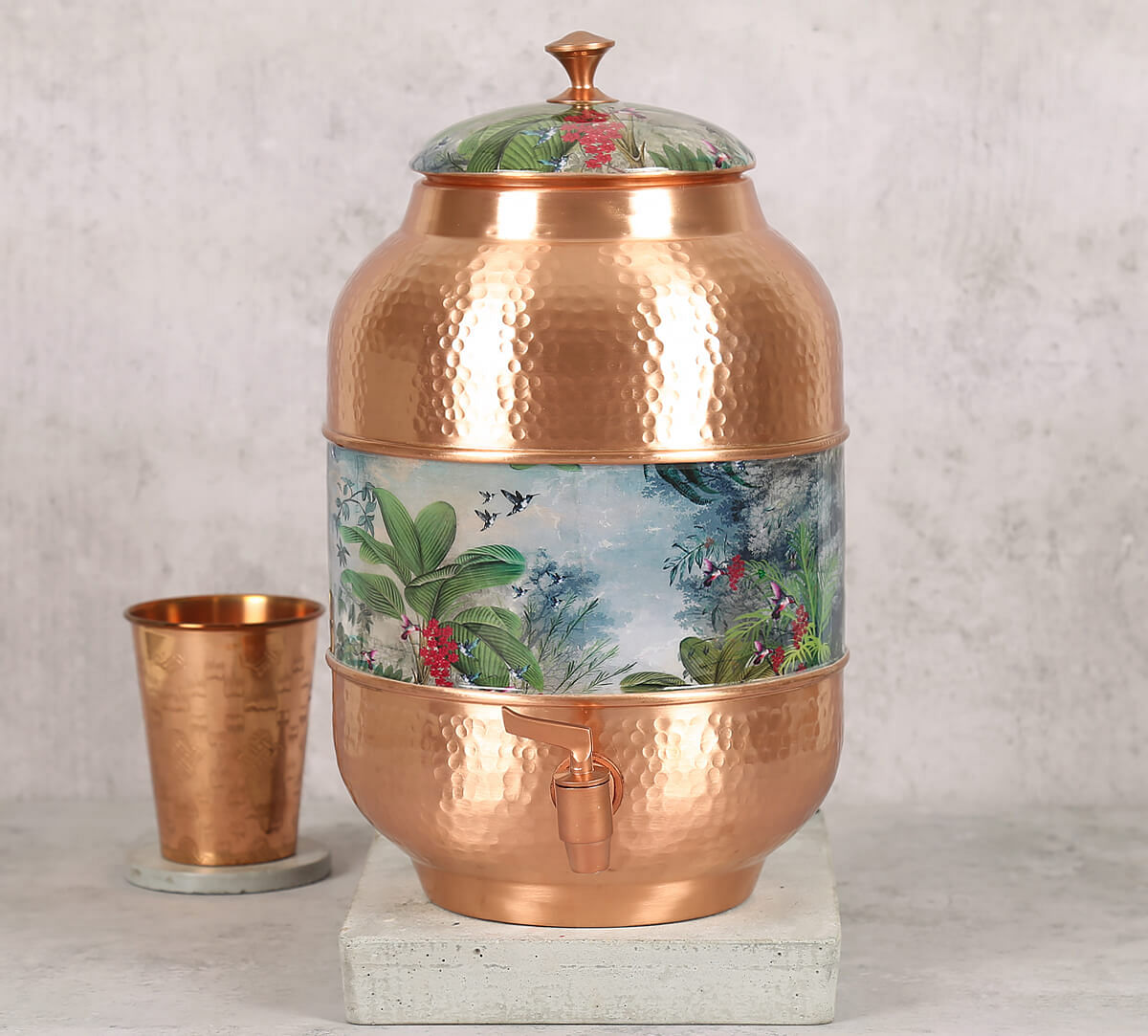 India Circus Tropical View Copper Water Dispenser