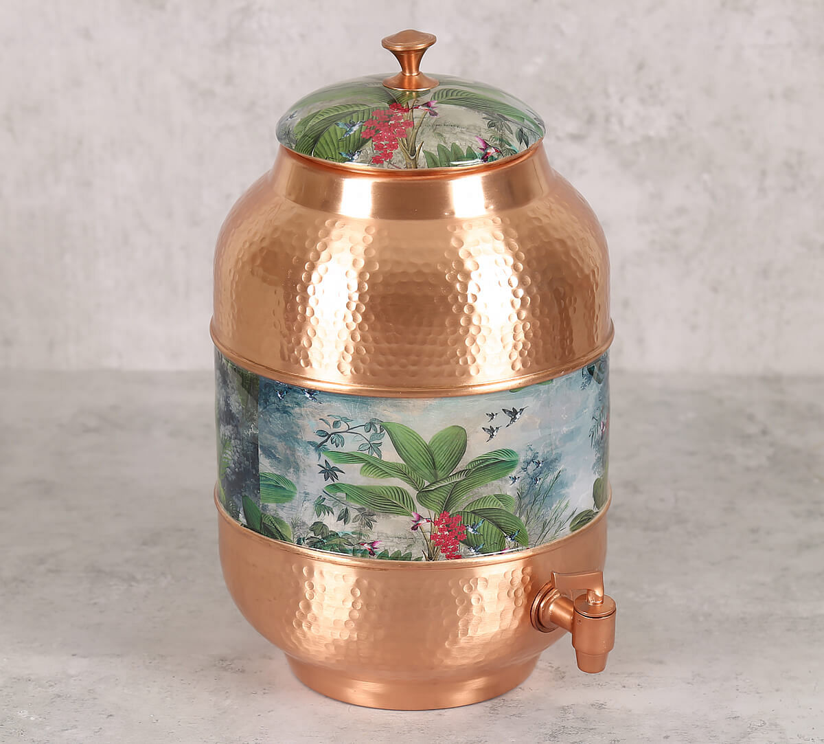 India Circus Tropical View Copper Water Dispenser