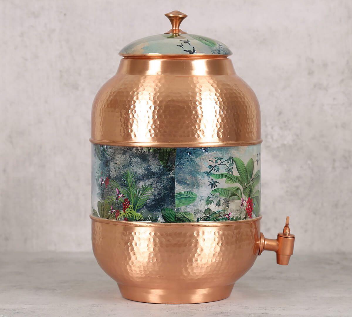 India Circus Tropical View Copper Water Dispenser