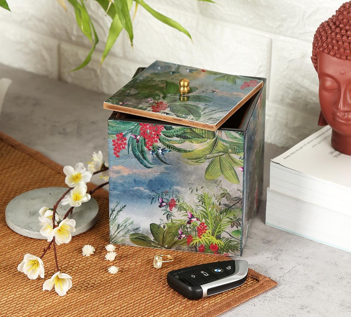 India Circus Tropical View Square Storage Box