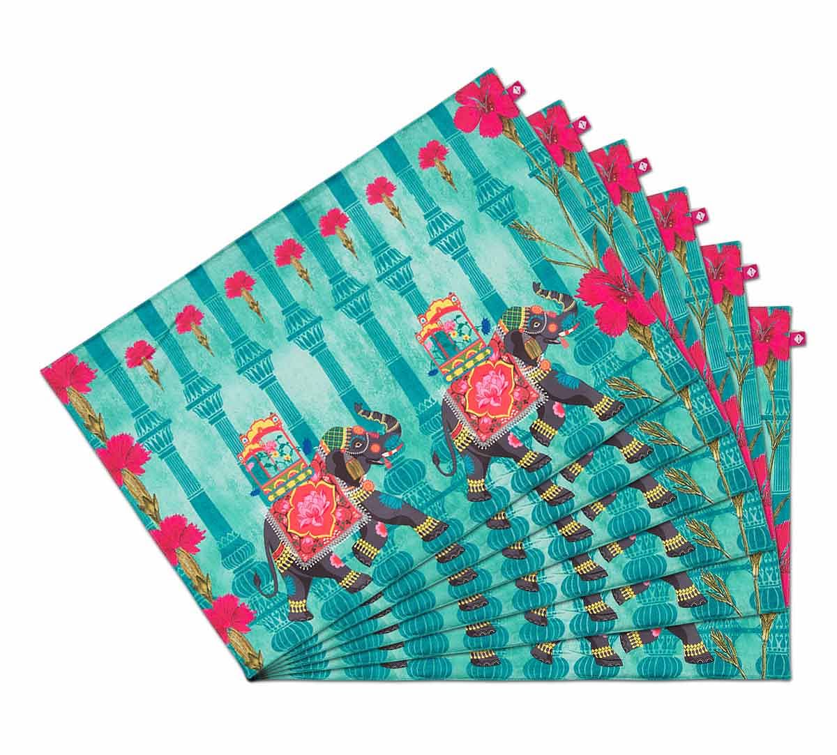 India Circus Tusker Chariot Table Mats Set of 6