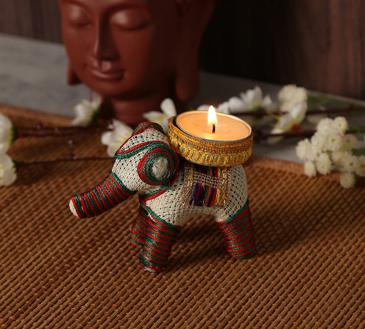 India Circus Tusker Tea Light Holder