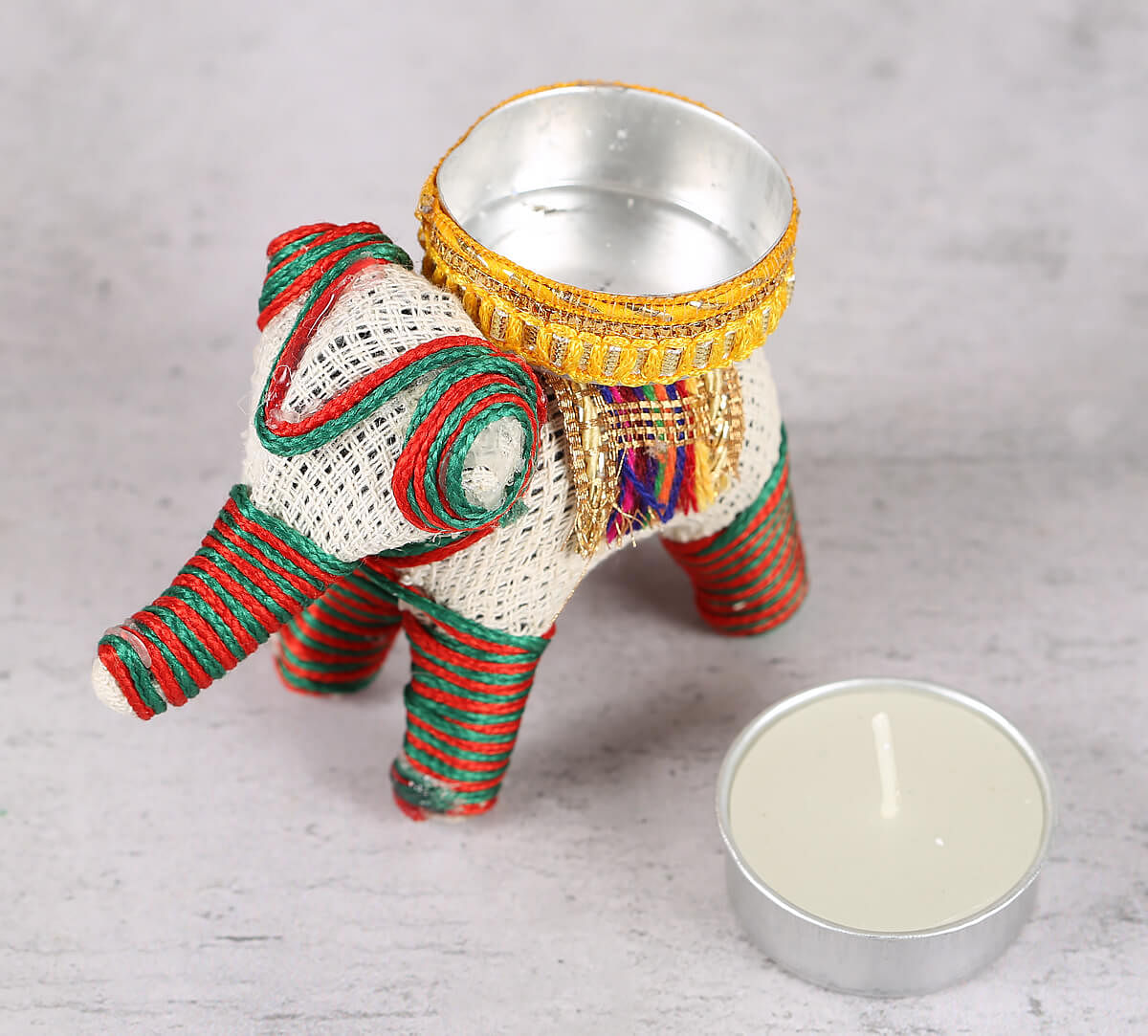 India Circus Tusker Tea Light Holder