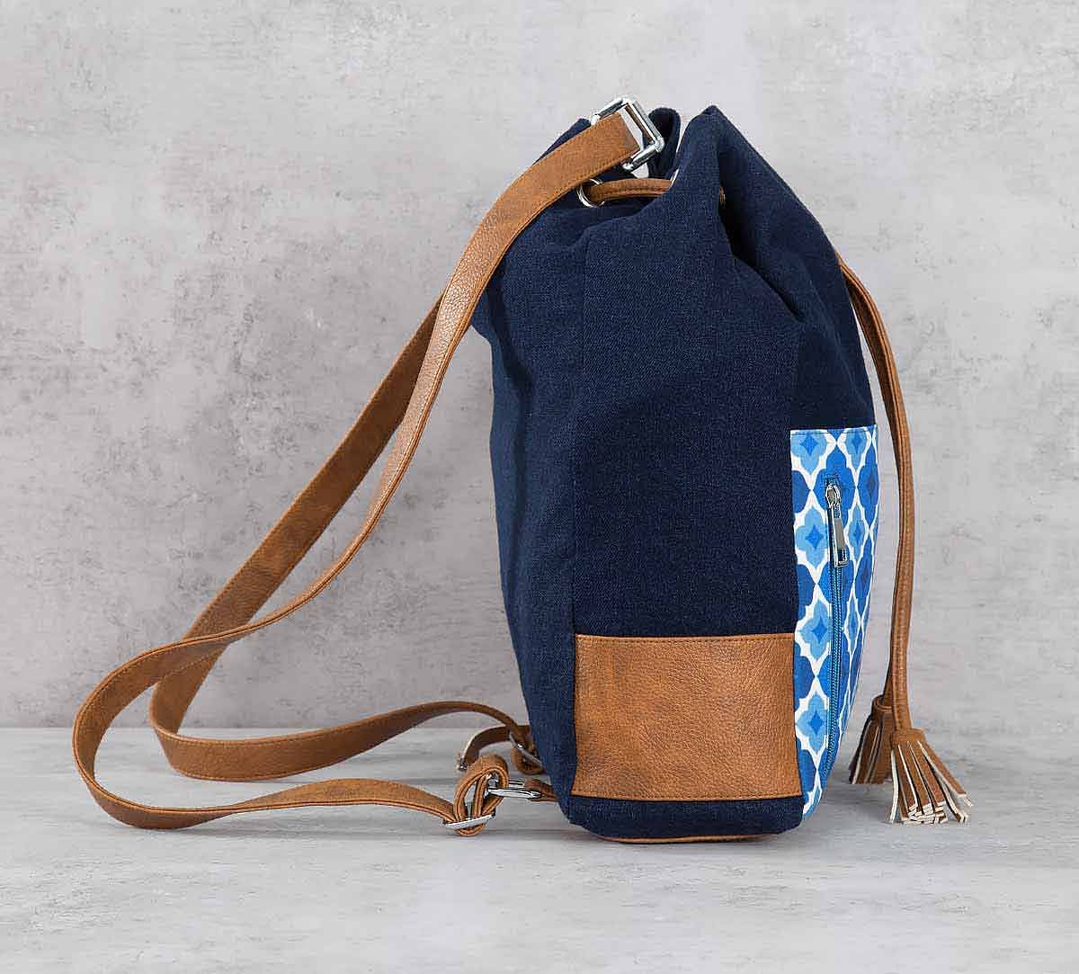 India Circus Ultramarine Tracery Denim Hobo Bag