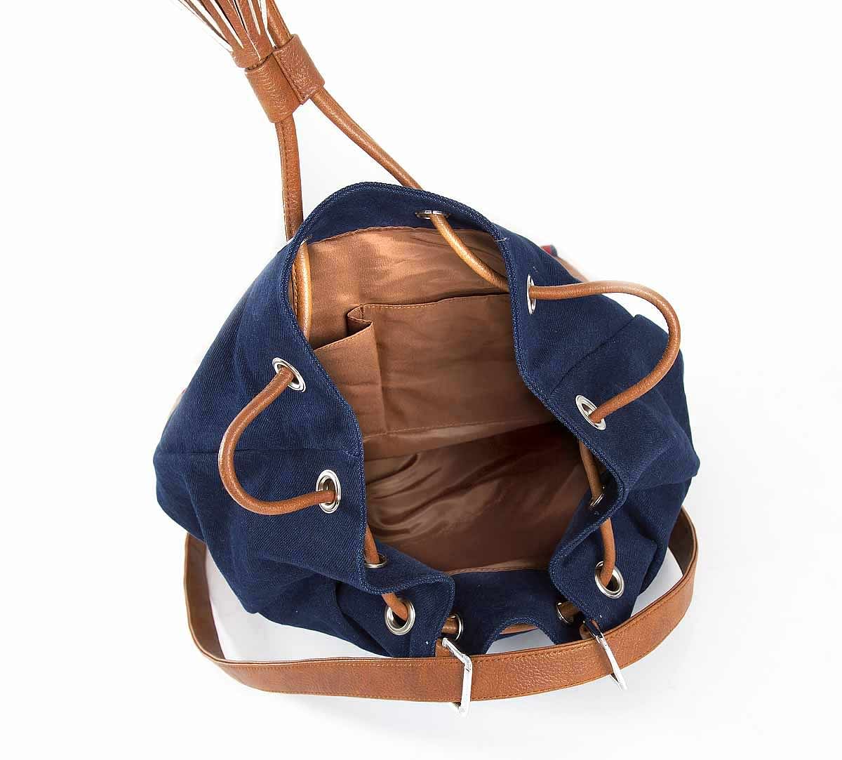 India Circus Ultramarine Tracery Denim Hobo Bag