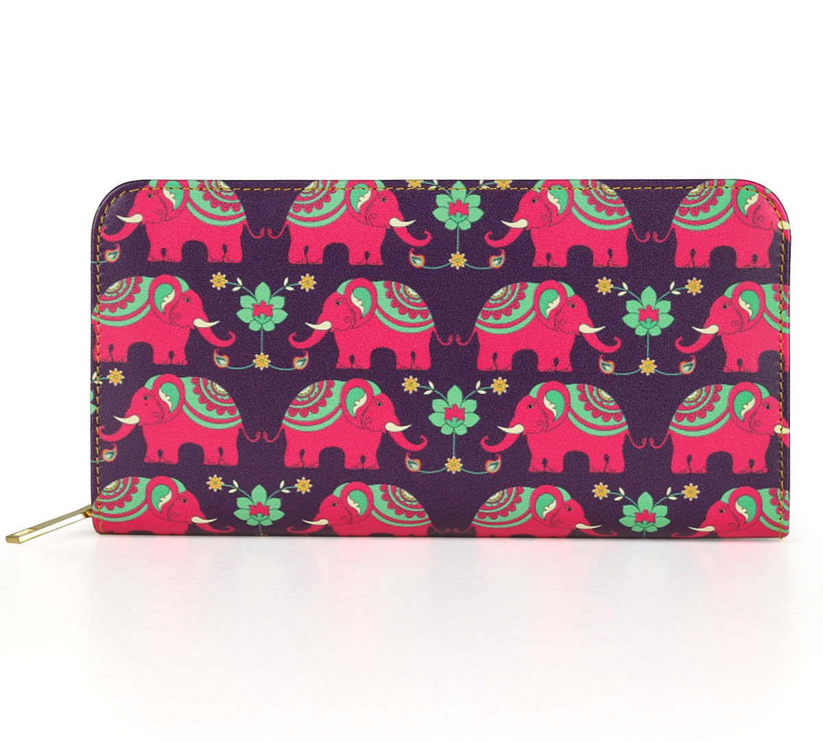 India Circus Violet Mastodon's Jamboree Ladies Zipper Wallet