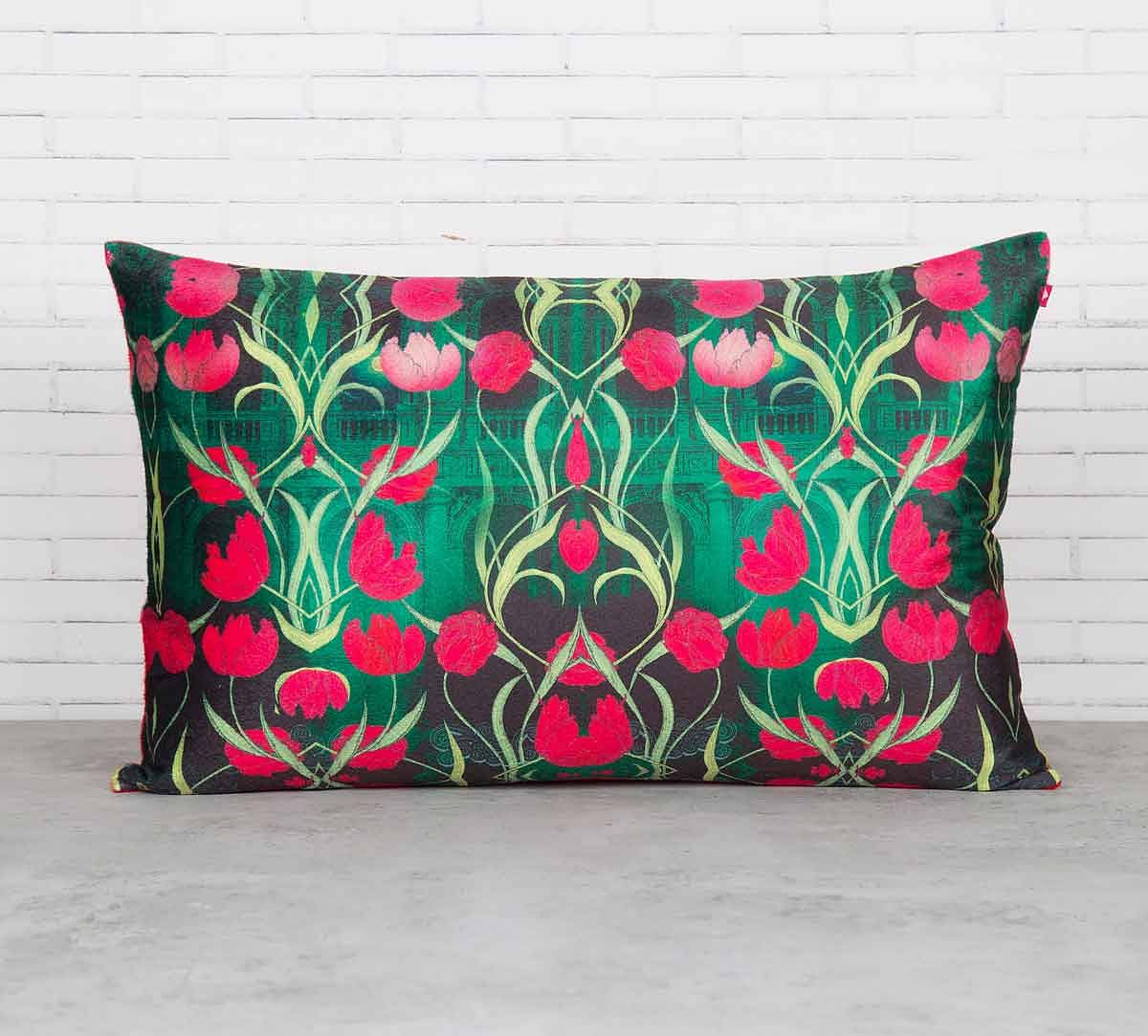 India Circus Waves of Blossom Blended Velvet Cushion Cover