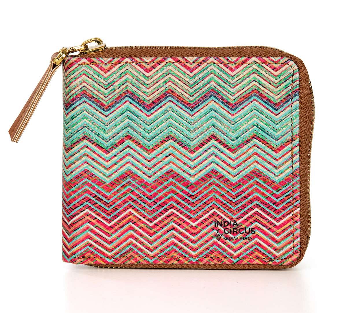 India Circus Waves of Chevron Zipper Wallet