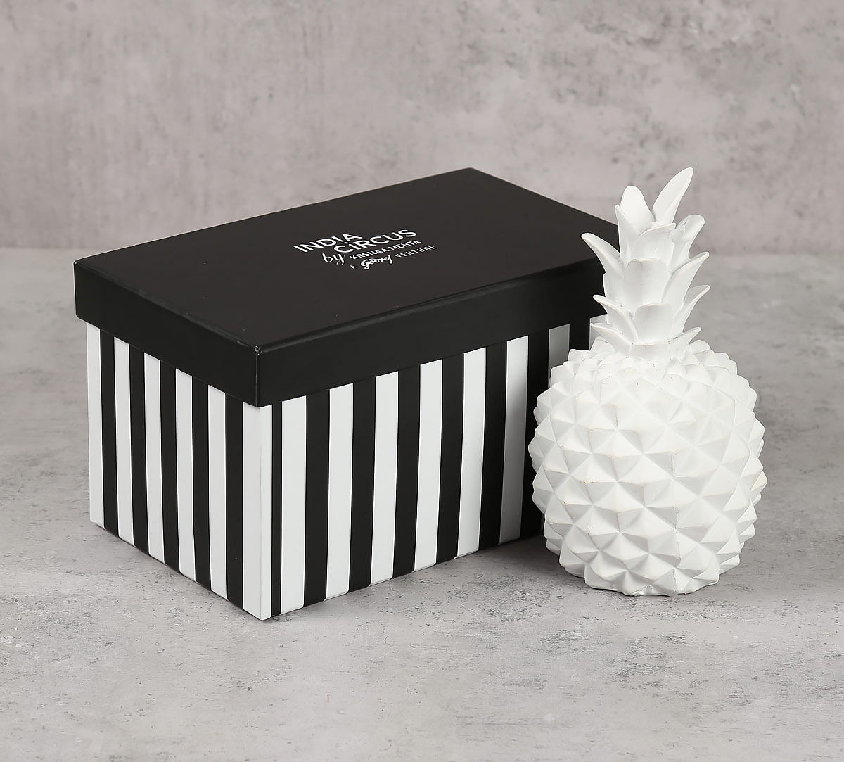 India Circus White Pineapple Decor Accent