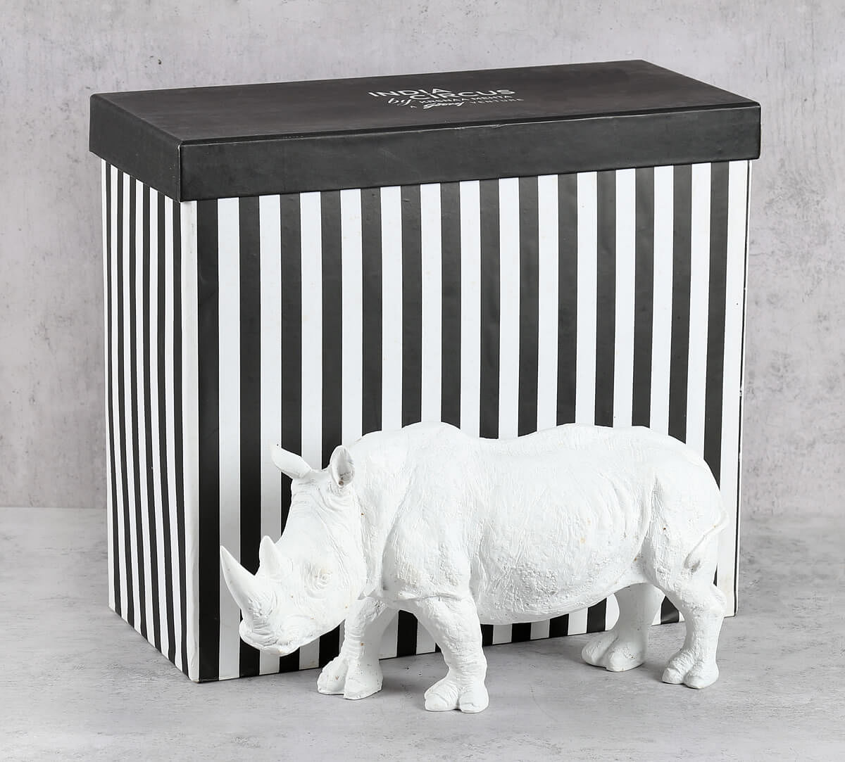 India Circus White Rhino Calf Figurine