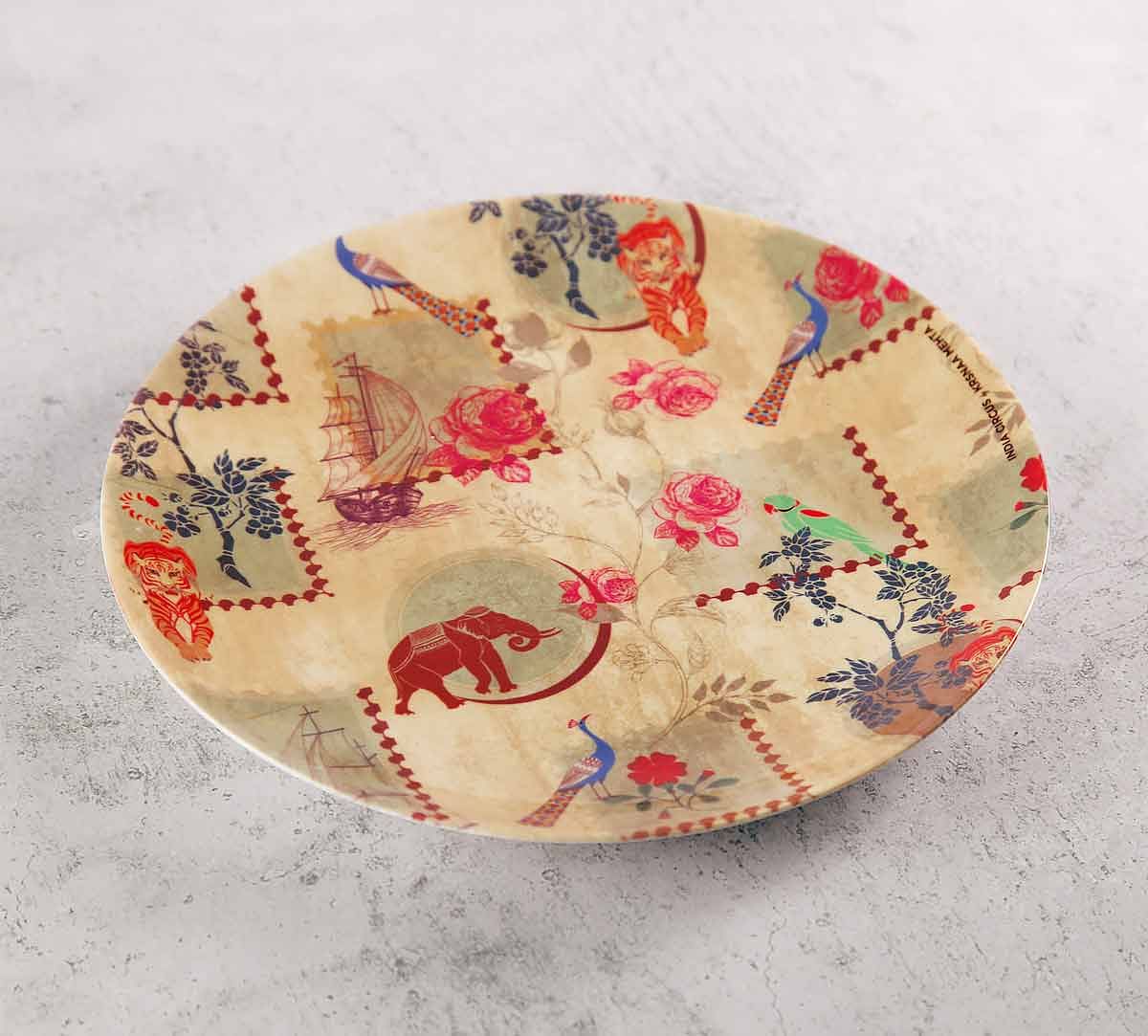 India Circus Wildlife Stamps 8 inch Decorative and Snacks Platter