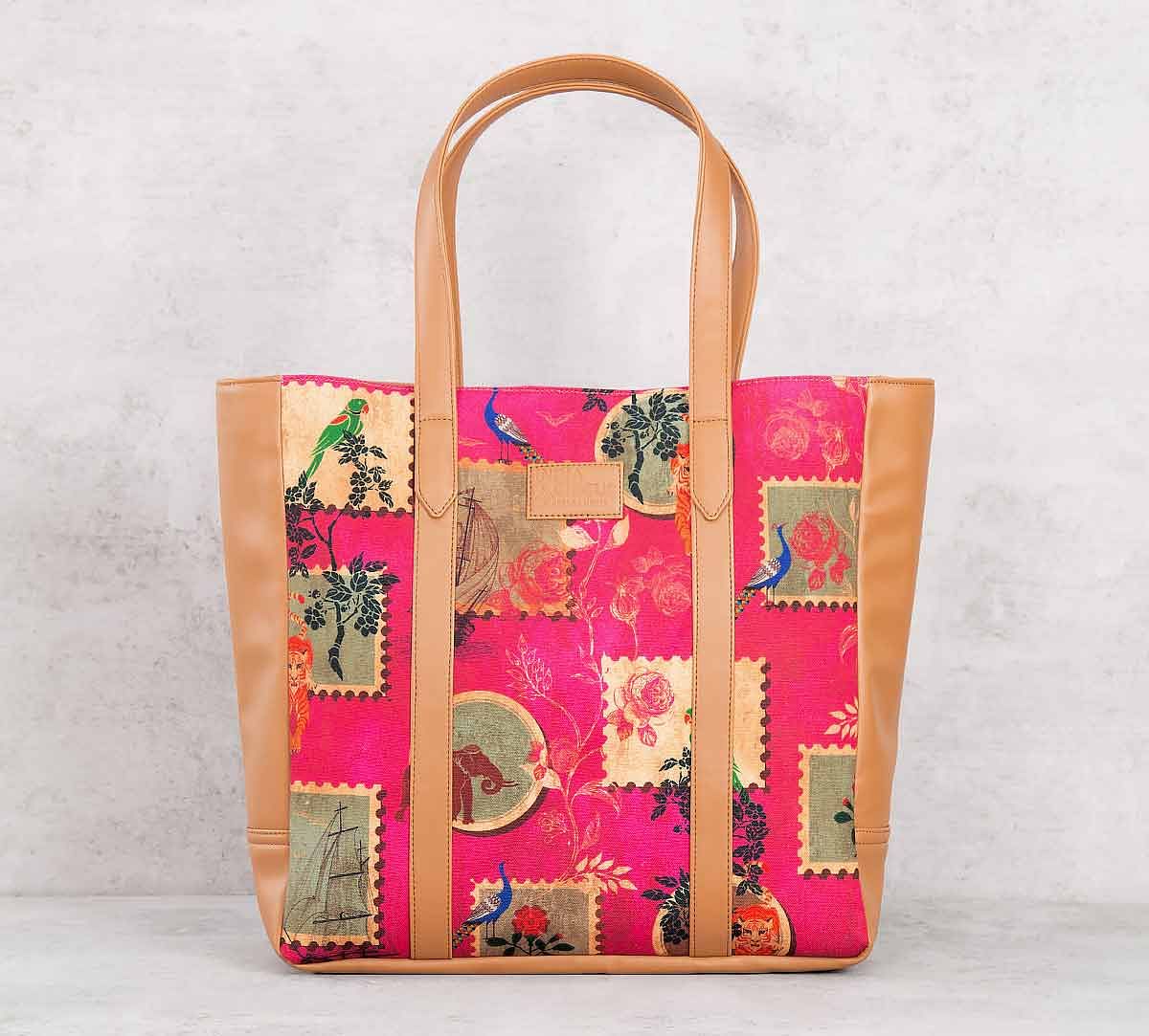 India Circus Wildlife Stamps Tote Bag