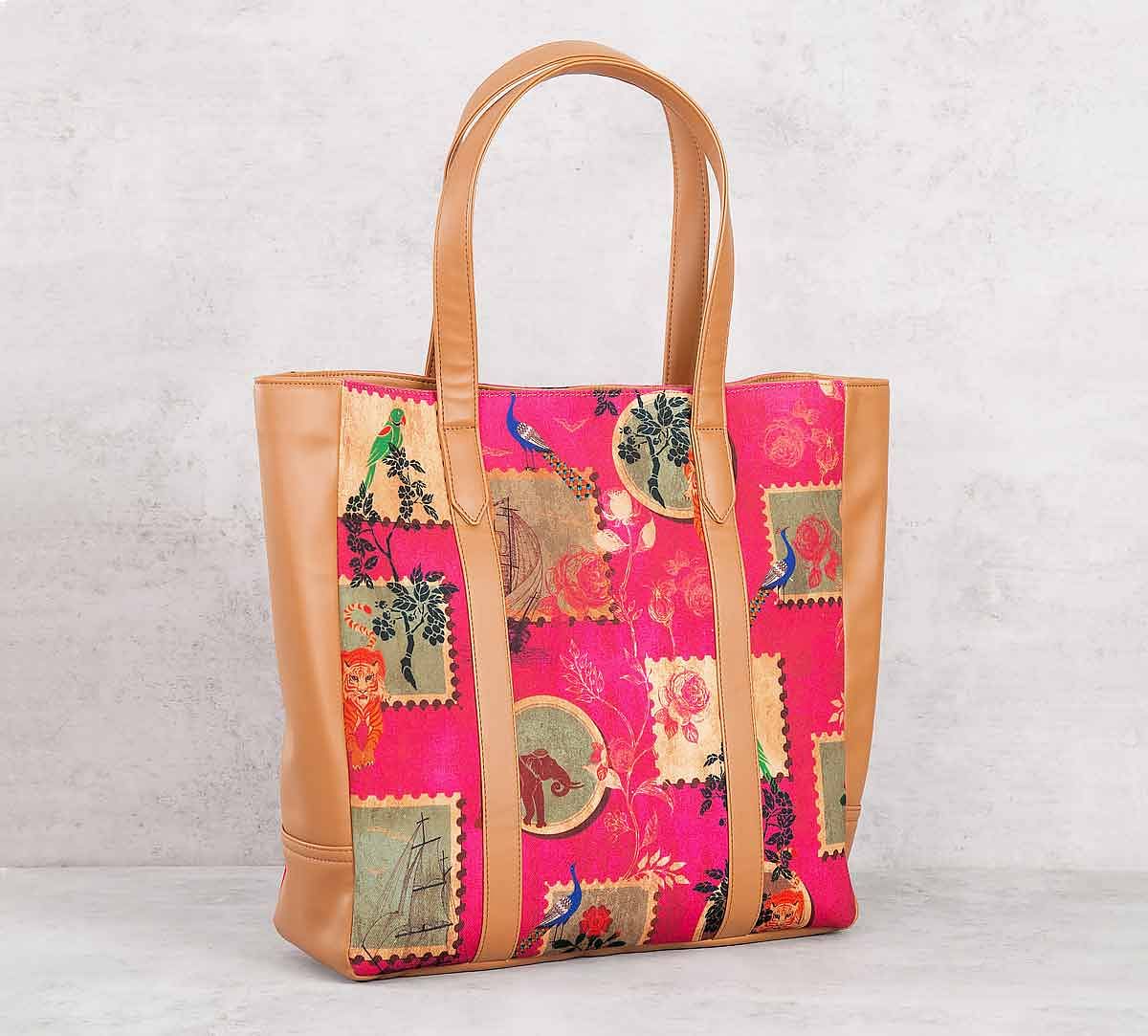 India Circus Wildlife Stamps Tote Bag