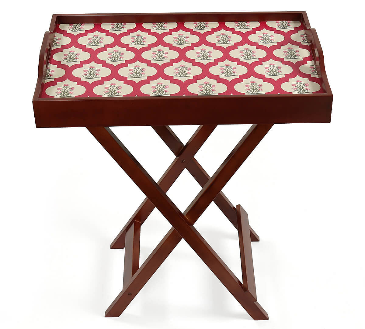 India Circus by Krsnaa Mehta Poppy Flower Scarlet Tray Table