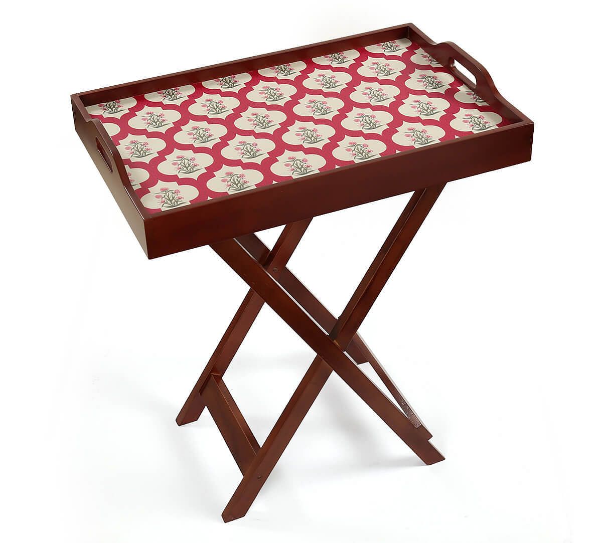 India Circus by Krsnaa Mehta Poppy Flower Scarlet Tray Table