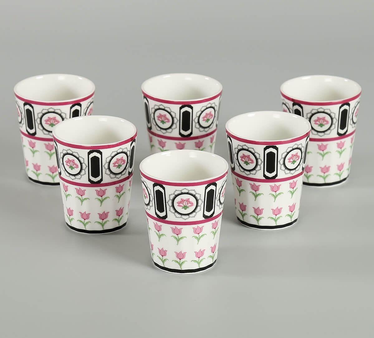 India Circus Appliqued Harmony Chai Glass (Set of 6)