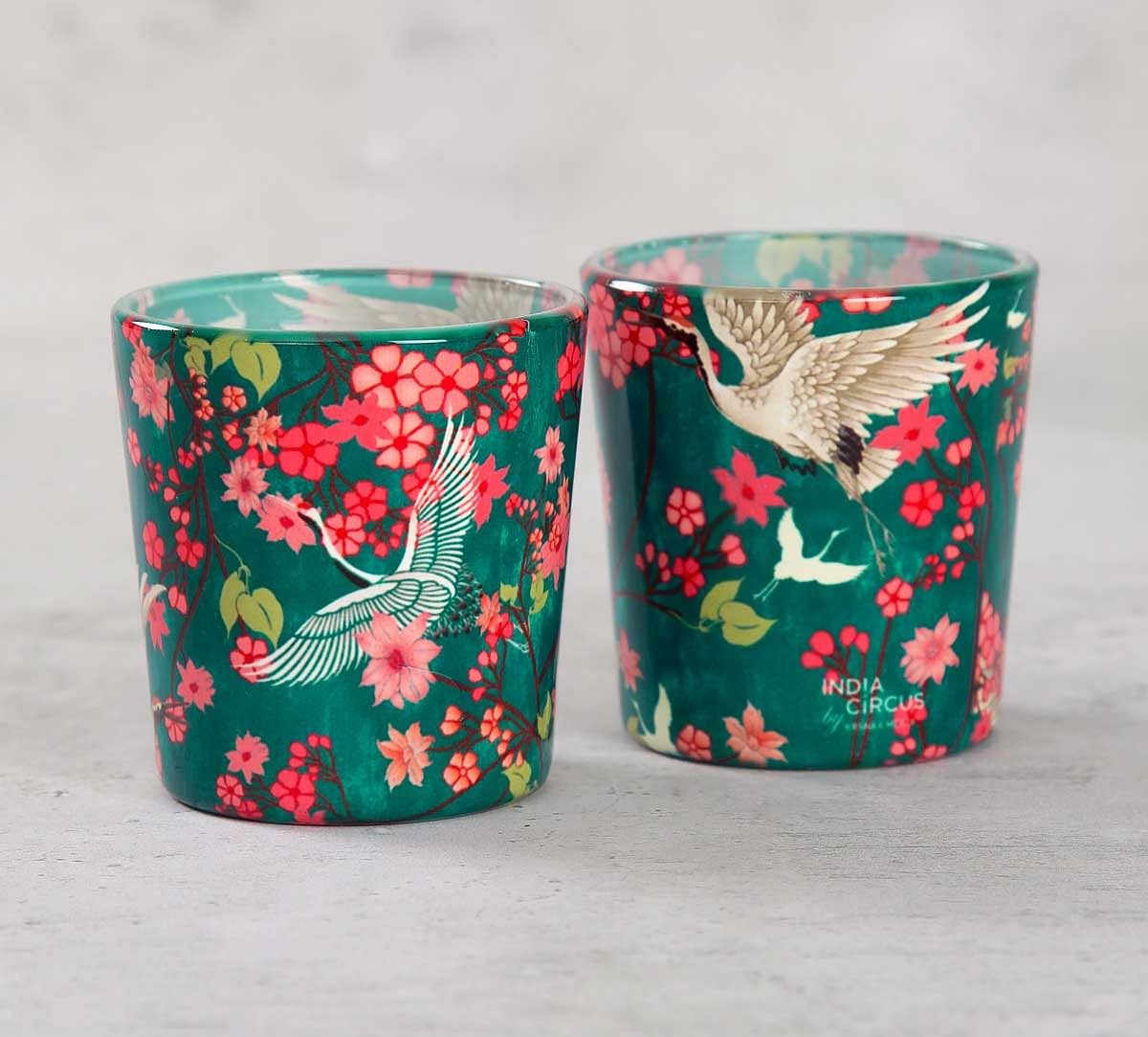 India Cirucs Flight of Cranes Tea Light Holder Set of 2