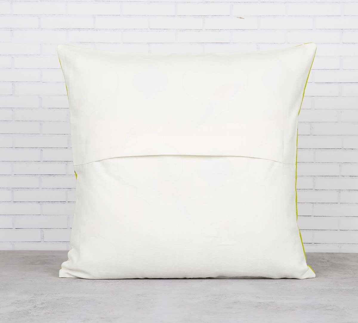 India Circus Prismatic Hexagons Lemon Cotton Cushion Cover