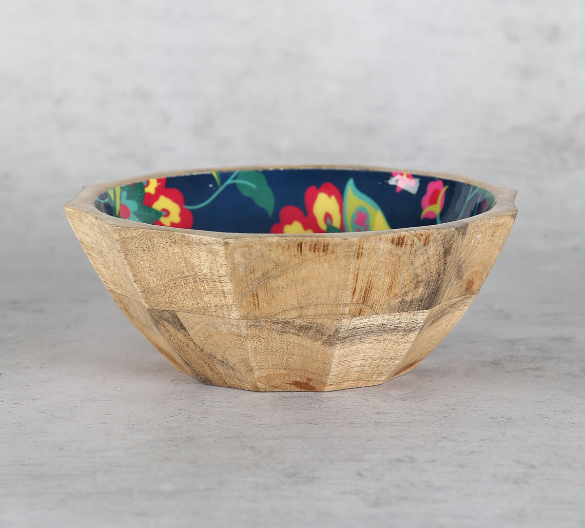 India Cricus by Krsnaa Mehta Cyanic Pop Burst Small Wooden Bowl