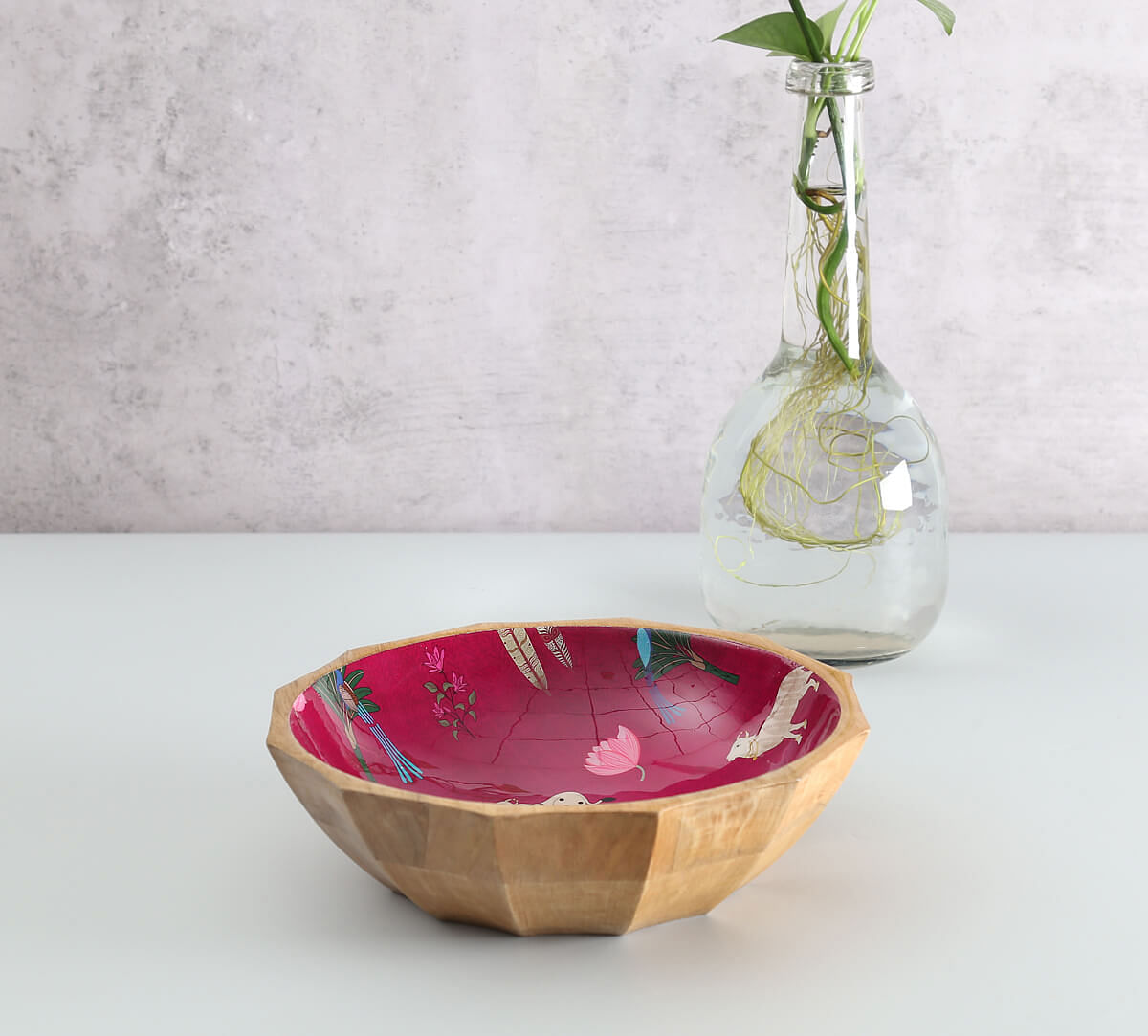 India Cricus by Krsnaa Mehta Magenta Biome Mystique Big Wooden Bowl