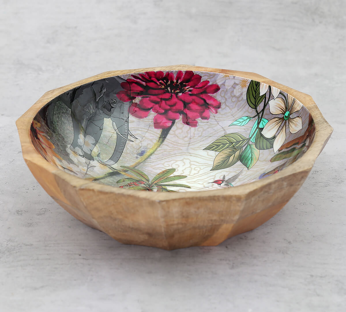 India Cricus by Krsnaa Mehta March Of The Blossoms Big Wooden Bowl