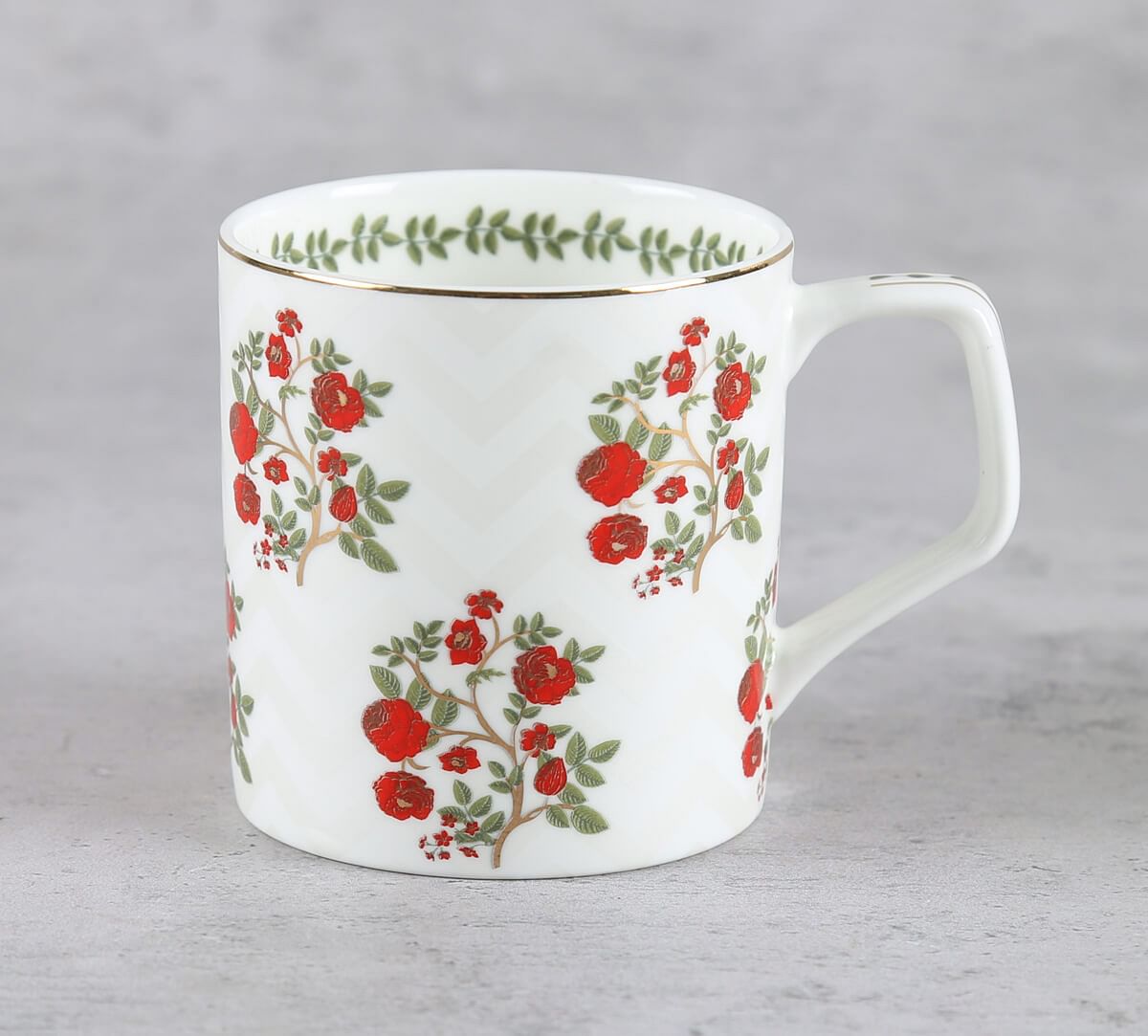 India Circus by Krsnaa Mehta Chevron Poppy Flower Mug Set of 6