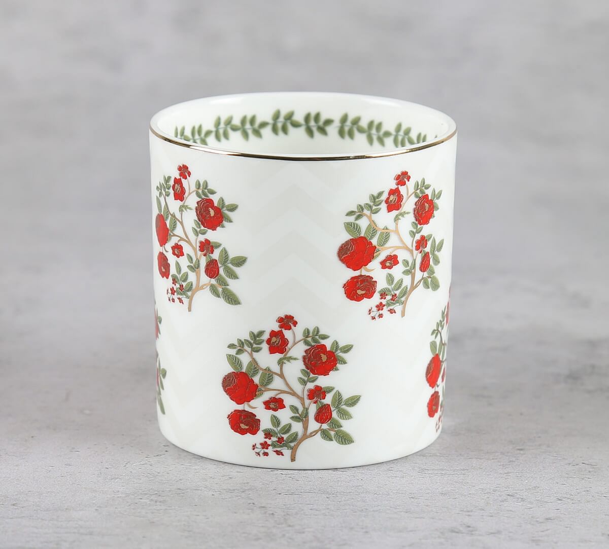 India Circus by Krsnaa Mehta Chevron Poppy Flower Mug Set of 6