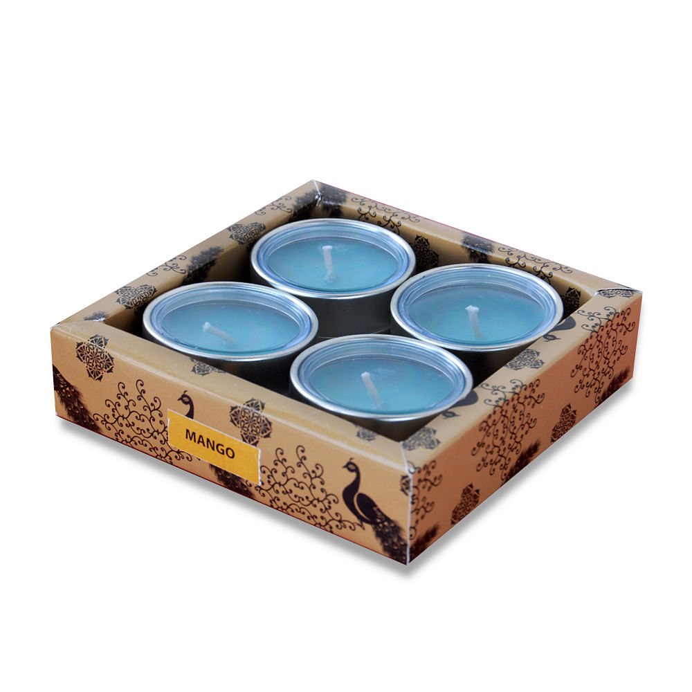 Morning Raga T-Light candles - Mango Scented - (Set of 4)