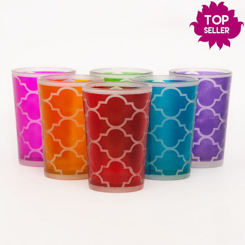 Kaleidoscopic Fantasy Moroccan Glasses (Set of 6)